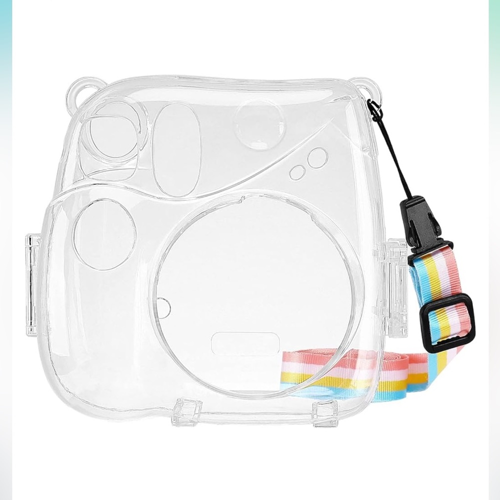 Clear Camera Case with Rainbow Strap Instax Mini 7